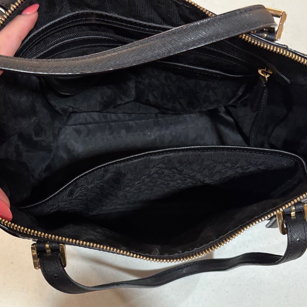 Michael Kors Black Tote with Gold Accents - Picture 4 of 5
